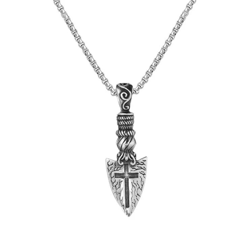 Cross Steel Pendant European American Individuality