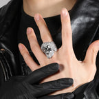 Iced Out CZ Pave Band Ring for Men — Two-Tone, Rapper Band