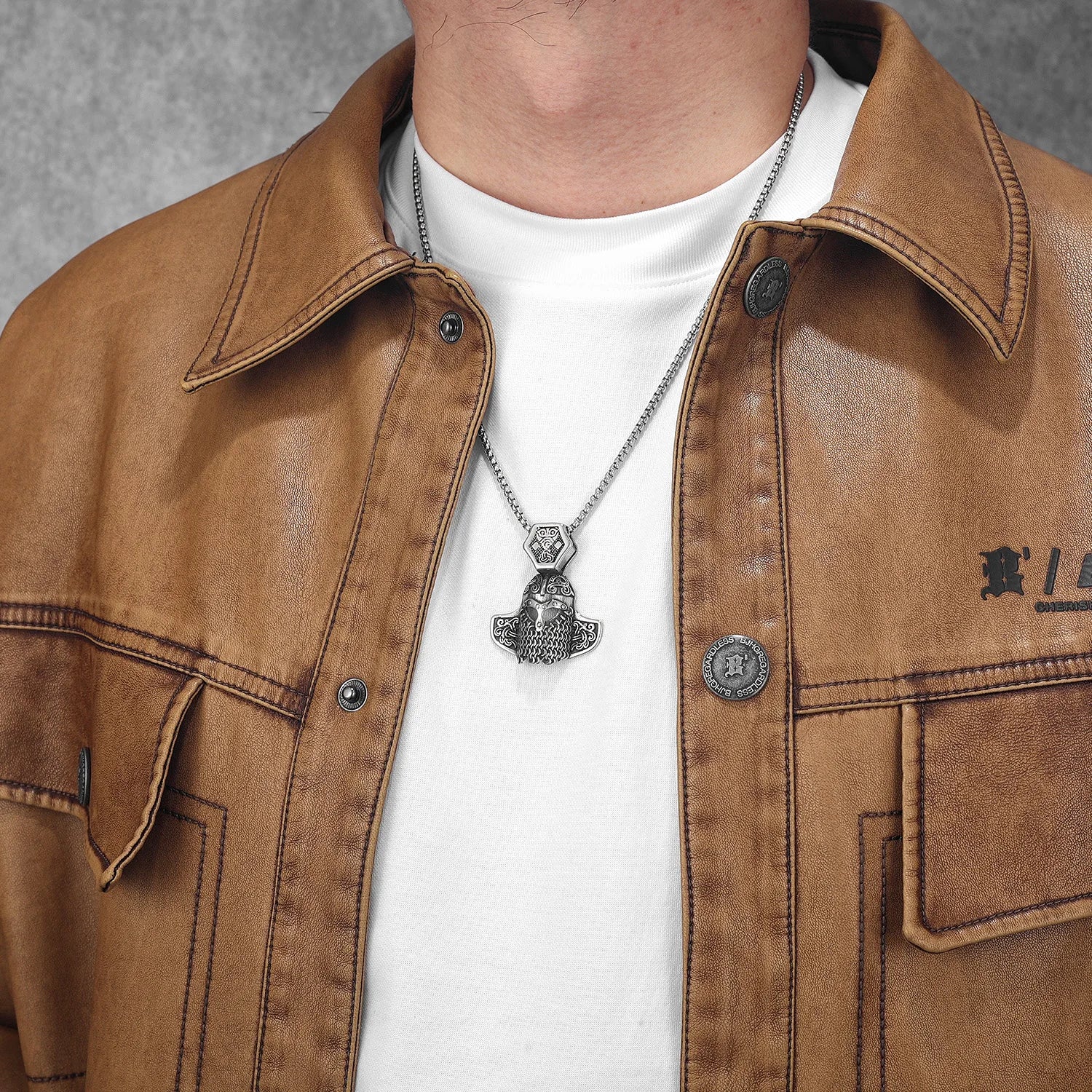 Viking Helmet Pendant Necklace — Stainless Steel