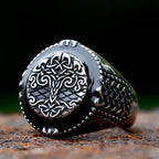 Viking Yggdrasil Tree of Life Ring — Nordic Mythology, Titanium
