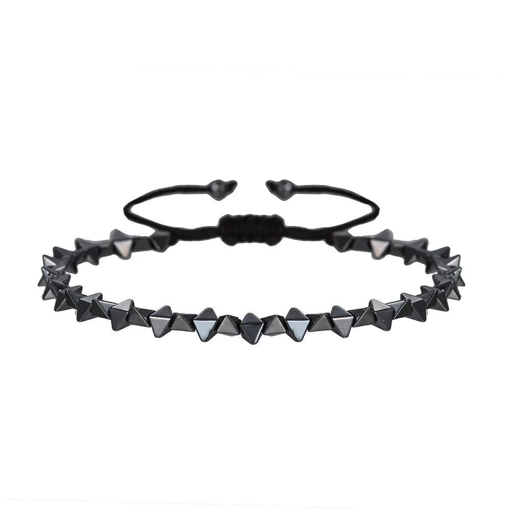 New Arrow Hematite Elastic Bracelet Men Jewelry Armband Heren Fashion Beaded Yoga Bracelet Women Bileklik