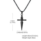 Men's Sword Cross Necklace,Short Sword Stainless Steel Pendant Necklace,Rock Punk Jewelry Gift
