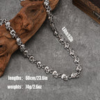 Trendy New Arrival: Skull-Motif Men's Necklace Gothic Dark Retro Punk Style Bold and Versatile Necklace
