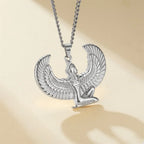 Feather God Egypt Anka Eagle Wings Stainless Steel Necklace Men and Women Talisman Gift