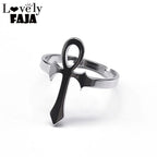 Ankh Cross Ring — Stainless Steel