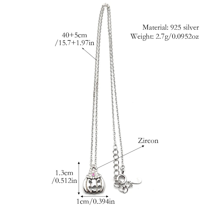 925 Silver Pumpkin Witch Hat Pendant — SS