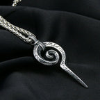 Egyptian Pharaoh Snake Staff Pendant — Stainless Steel