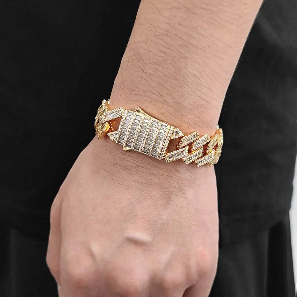 Iced Out Cuban Chain Necklace Stainless Steel 18/19MM