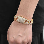 Iced Out Cuban Chain Necklace Stainless Steel 18/19MM
