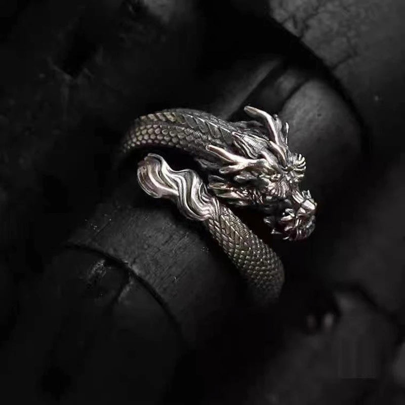 Tibetan Dragon Scale Ring — Stainless Steel