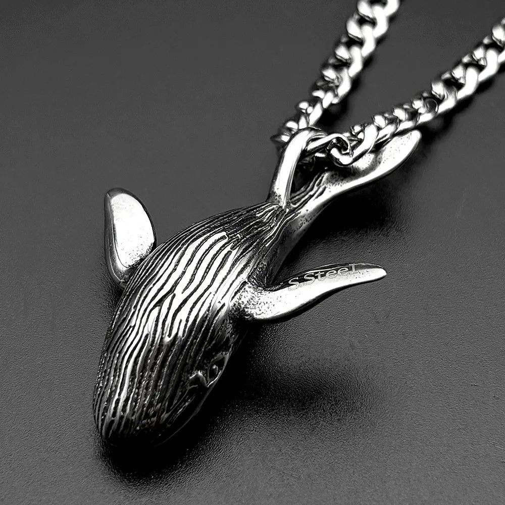 Viking Steel Pendant 316L Whale Punk Gothic