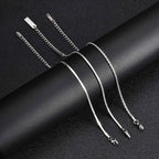 Thin Chain Bracelet Set 3pcs — Silver