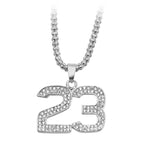 Iced Out Number 23 Cuban Chain Necklace — Gold-Tone