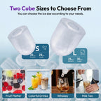 Loefme Desktop Fully Automatic Bullet Shaped Ice Maker 12kg/24h Fast Ice Making Suitable For Home Automatic Cleaning