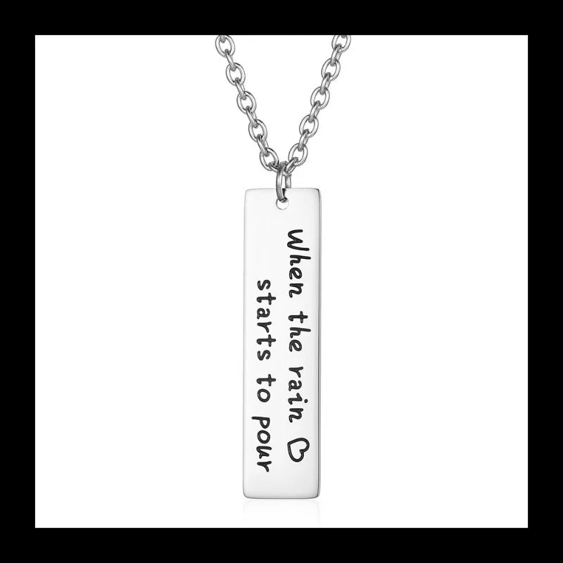 Geometric Pendant Sweater Chain — Stainless