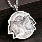 Stainless Steel Viking Fenrir Wolf Pendant Necklace Vintage Nordic Rune Men Jewelry Best Gift Wholesale Dropshipping