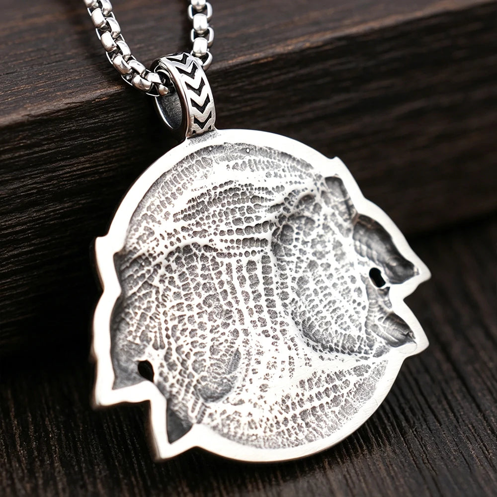 Stainless Steel Viking Fenrir Wolf Pendant Necklace Vintage Nordic Rune Men Jewelry Best Gift Wholesale Dropshipping