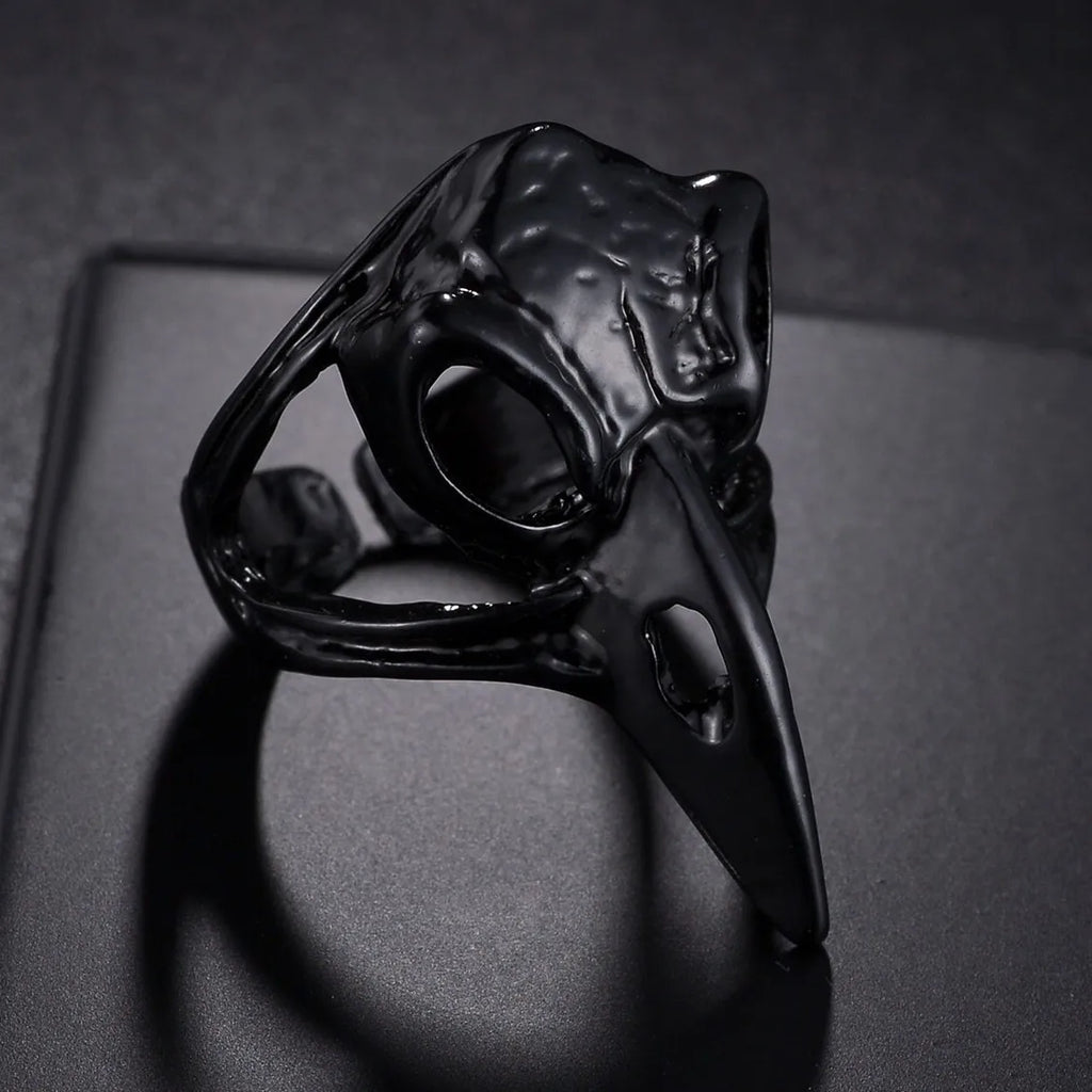 New Design Skull Crow Skull Ring Woodpecker Bird Men's Ring Punk Stylish Jewelry