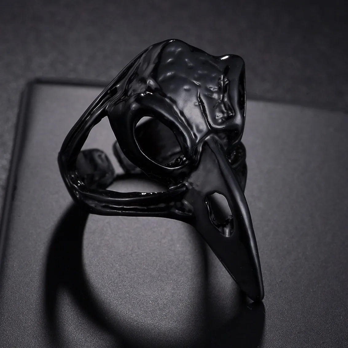 New Design Skull Crow Skull Ring Woodpecker Bird Men's Ring Punk Stylish Jewelry