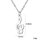 Music Necklace Treble Clef Note Chain Musical Symbol Staff Notation Gift For Woman Men Stainless Steel Pendant Jewelry