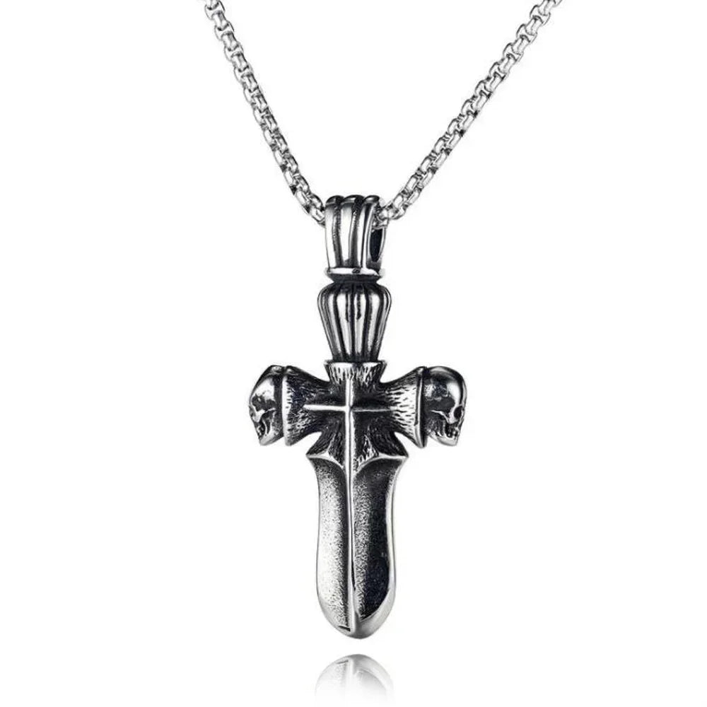 Gothic Skull Pendant Necklace — Stainless Steel