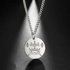 My Shape Voodoo Loa Baron Samedi Round Pendant Necklace for Men Maman Brigitte Stainless Steel Necklaces Amulet Religion Jewelry