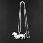 Doxie Sausage Dog Pendant Necklace For Women Men Stainless Steel Dachshund Long Doggie Low Rider Lovely Necklace Jewelry Gift