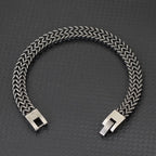 Noter Vintage Stainless Steel Cuban Chain Bracelet Men Hiphop Rock Braslet Bangle Outdoor Sports Camping Cycling