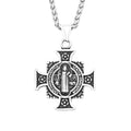 Vintage Stainless Steel Saint Benedict Exorcist Pendant Necklaces For Men Women Fashion Religious Amulet Jewelry