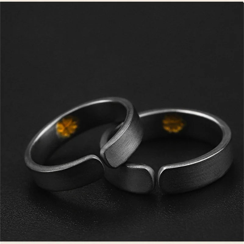 Classic Gold Clover Leaf Ring For Men Jewelry Top Quality Silver 925 Ring Open Size Male Index Finger Accessories