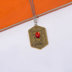Ghost Child Heart of Damballa Vintage Ruby Necklace Ghost Child Movie Peripheral Vintage Totem Tag