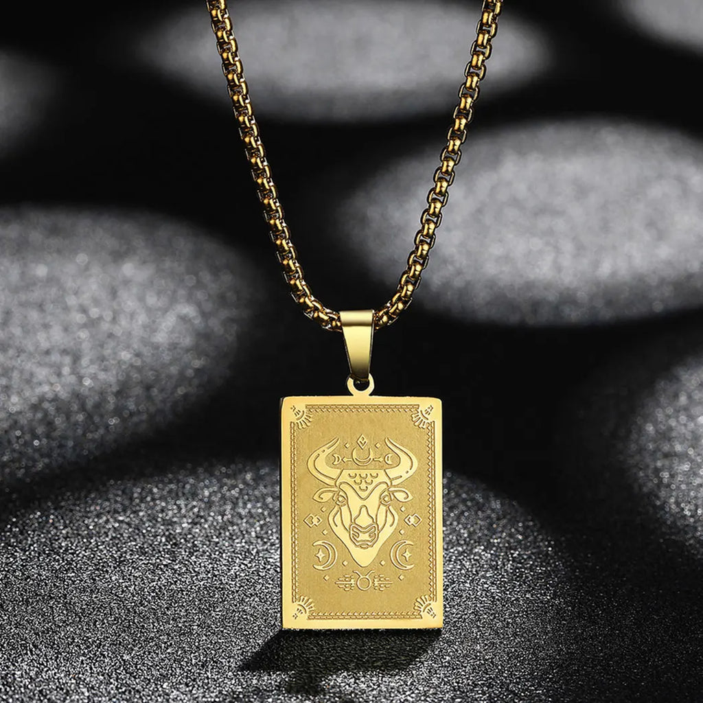 Zodiac Sign Capricorn Pendant Necklace for Women Men 12 Constellation Jewelry Choker Charm Chain Birthday Gift Female Collar