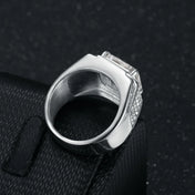 Iced Out Chunky CZ Square Ring 17mm — Stainless Steel