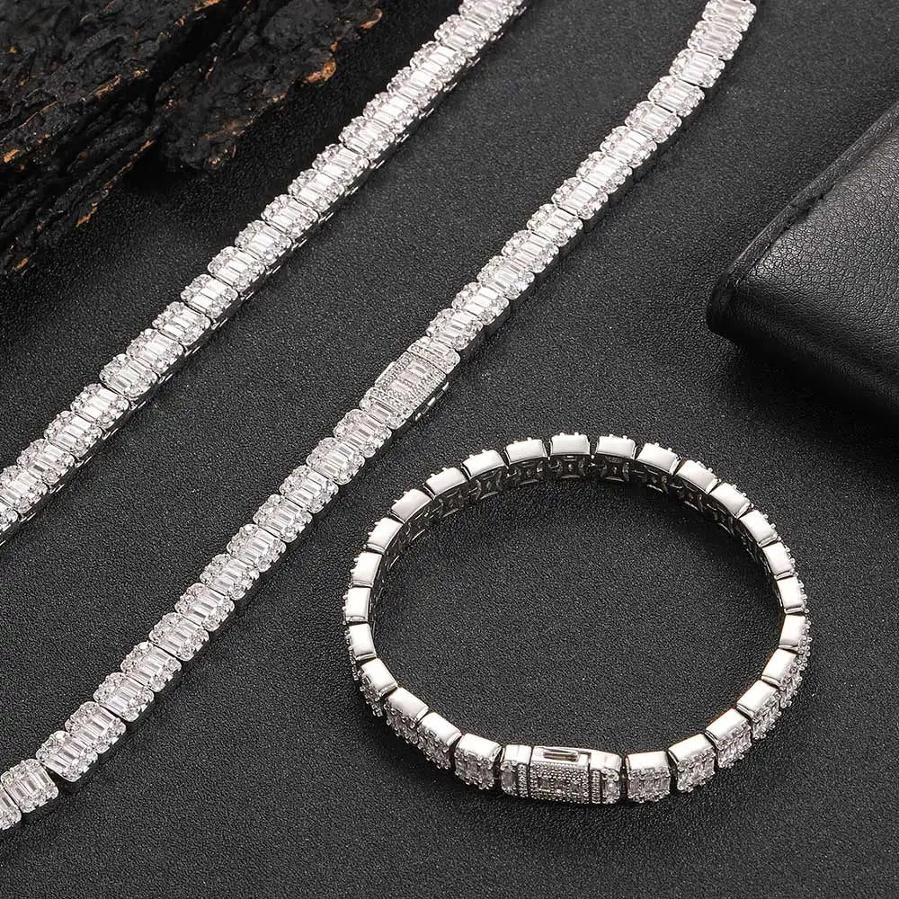 Stainless Steel Tennis Cuban Chain Necklace 8MM