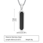 Vnox Stainless Steel Vertical Bar Necklaces for Men Boys, Black Simple Metal Pillar Pendant, Casual Neck Collar