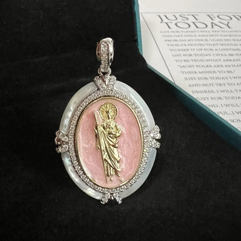 Virgin Mary Silver Pendant Necklace