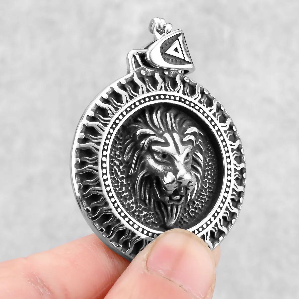 Classic Lion Viking Odin Pendant — Stainless Steel