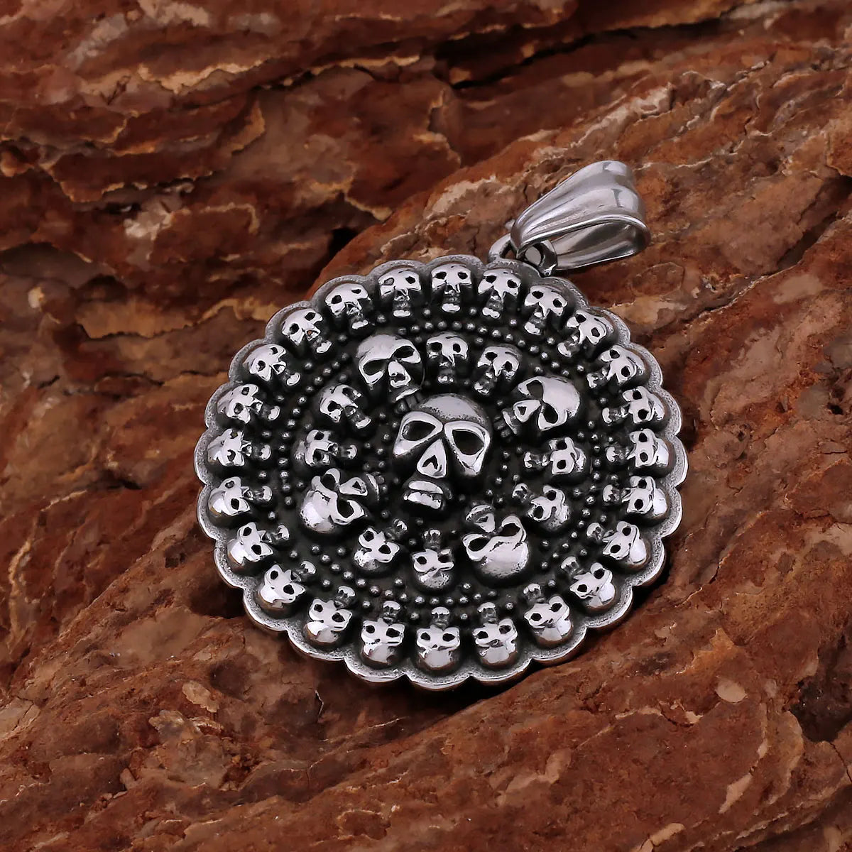 Viking Ghost Skull Pendant Necklace — Stainless