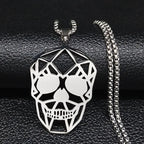 Goth Cool Skull Neck Pendant Stainless Steel Chain Necklace Hip Hop Rock Necklaces Jewelry acero inoxidable joyeria