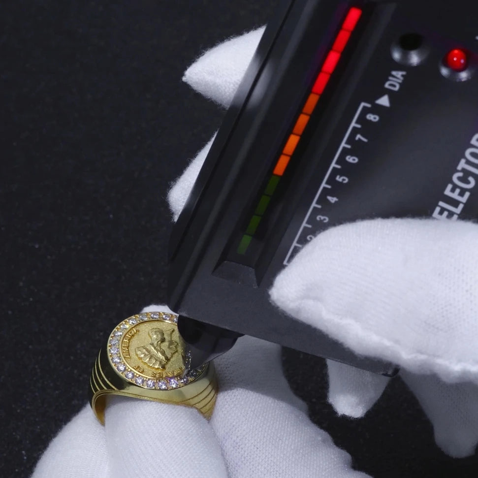 18K Gold 925 Silver Moissanite Ring Iced Out