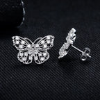 Iced Out Butterfly Earrings — 925 Silver