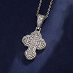 Gold Iced Out Cross Pendant Necklace CZ