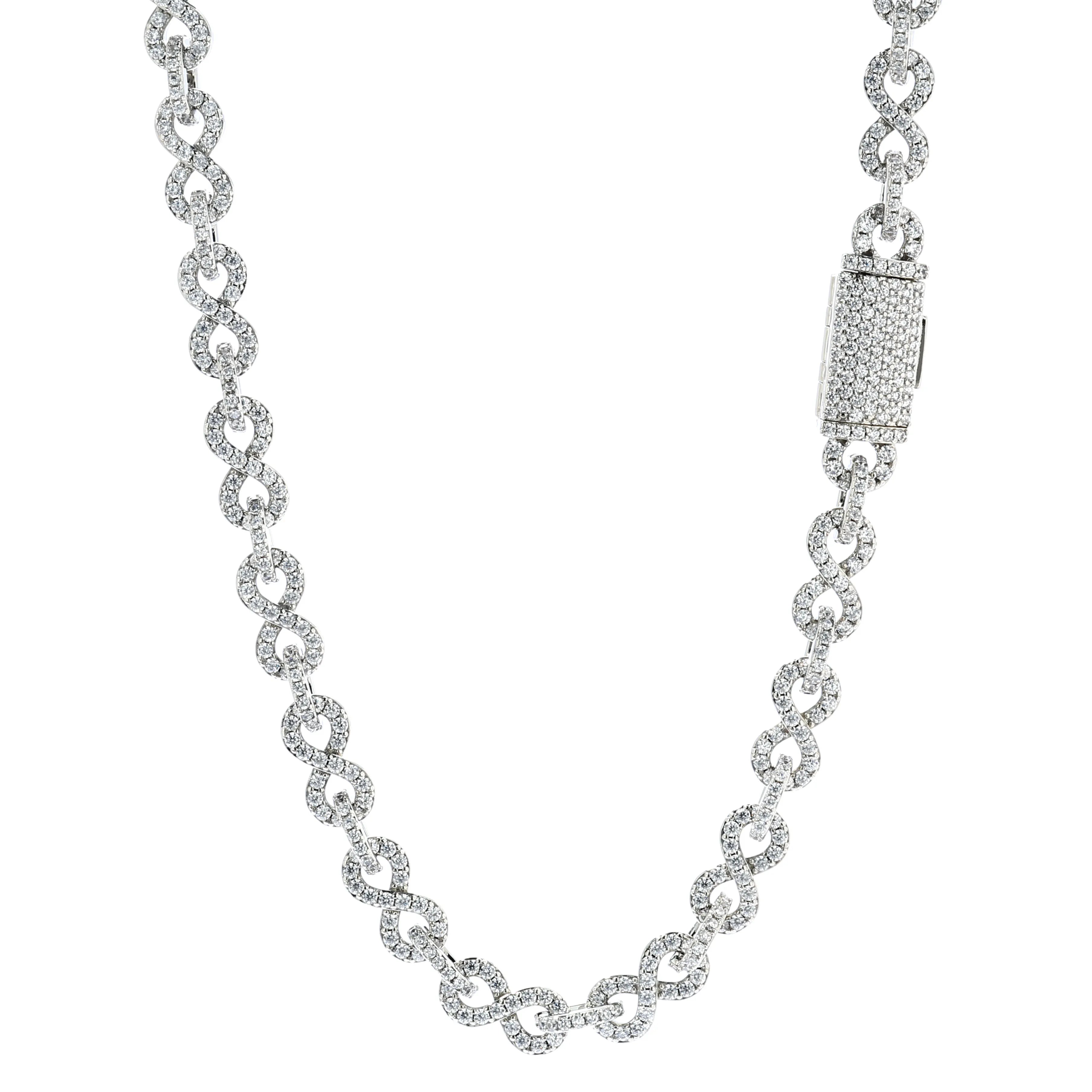 Iced Out Cuban Chain Necklace Stainless Steel 6MM