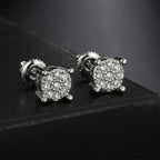 Iced Out Round Zircon Earrings — Gold