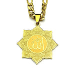 Mandala Flower Allah Pendant Necklace for Men — Stainless Steel