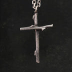 Buyee 925 Sterling Silver Male Cross Pendant Chain Branch Design Necklace for Men Women Fashion Fine Jewelry Chain Gift