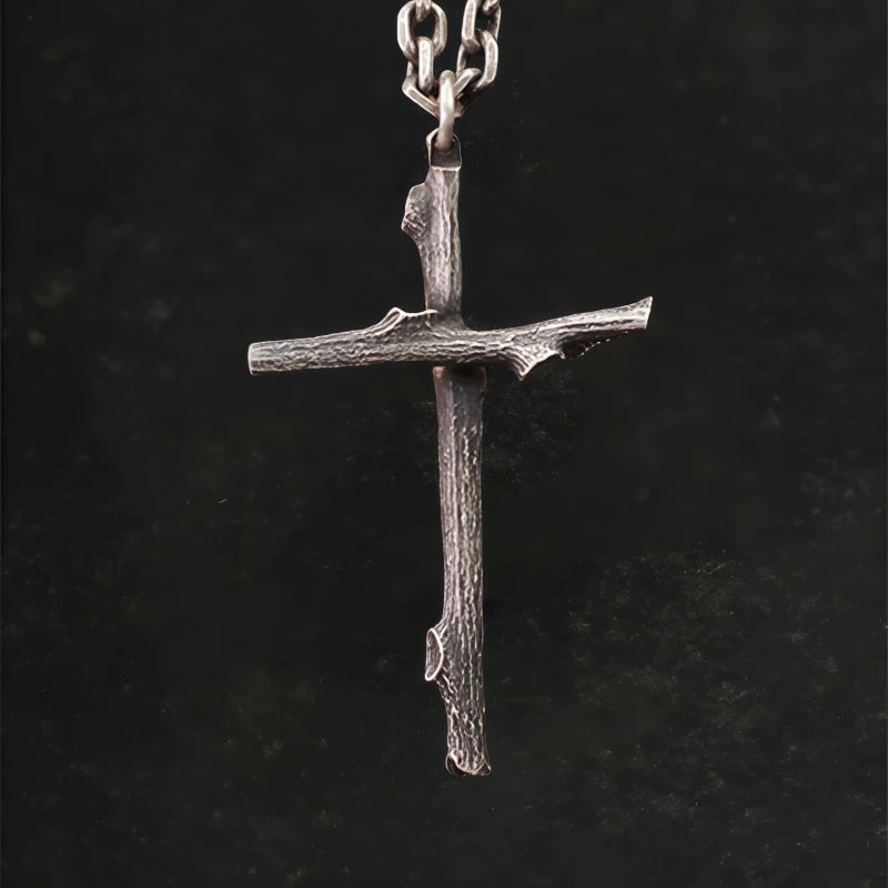 Buyee 925 Sterling Silver Male Cross Pendant Chain Branch Design Necklace for Men Women Fashion Fine Jewelry Chain Gift