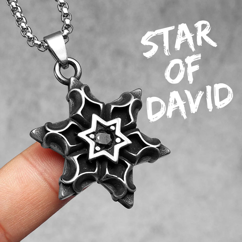 Star of David Pendant — Stainless Steel