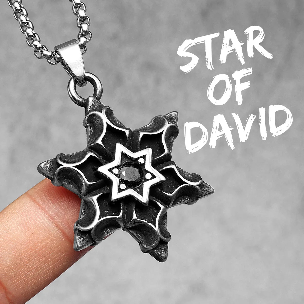 Star of David Pendant — Stainless Steel
