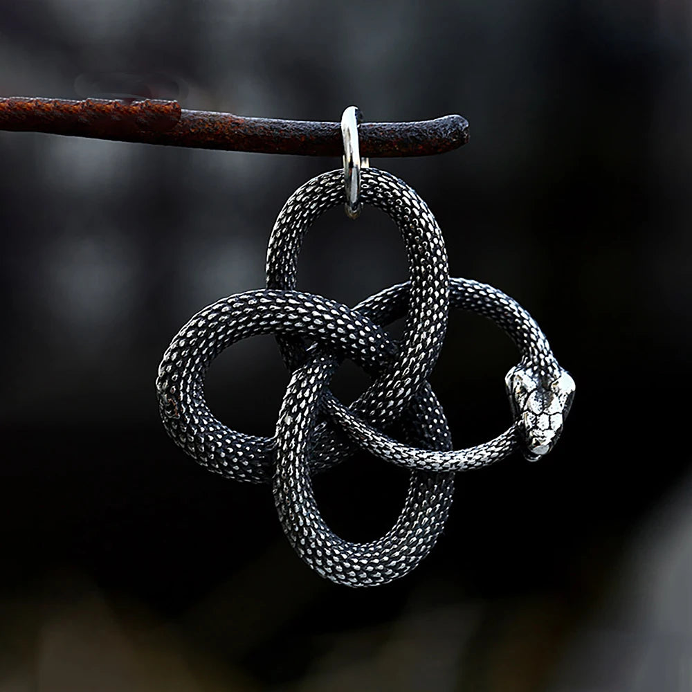Vintage Snake Pendant Necklace for Men Fashion Punk Stainless Steel Gothic Animal Biker Necklace Jewelry Gift Dropshipping